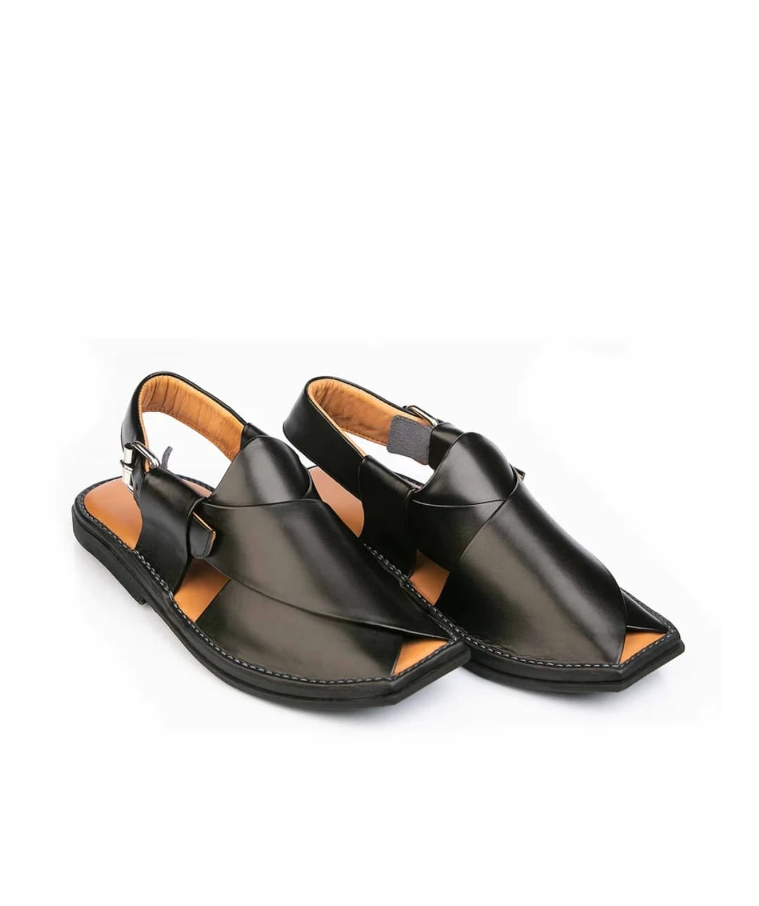 Shine Black Single Sole Peshawari chappal
