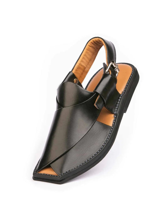 Shine Black Single Sole Peshawari chappal