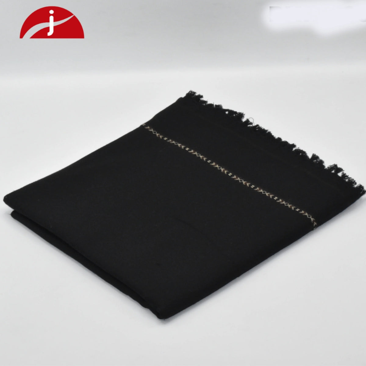 Black Shawl with Contrast Stitching