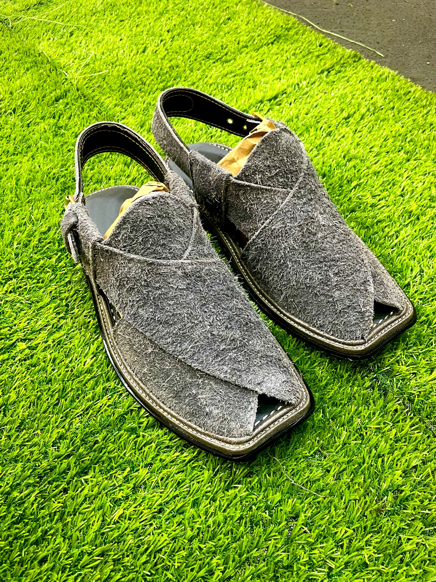 Dark Grey suede chappal