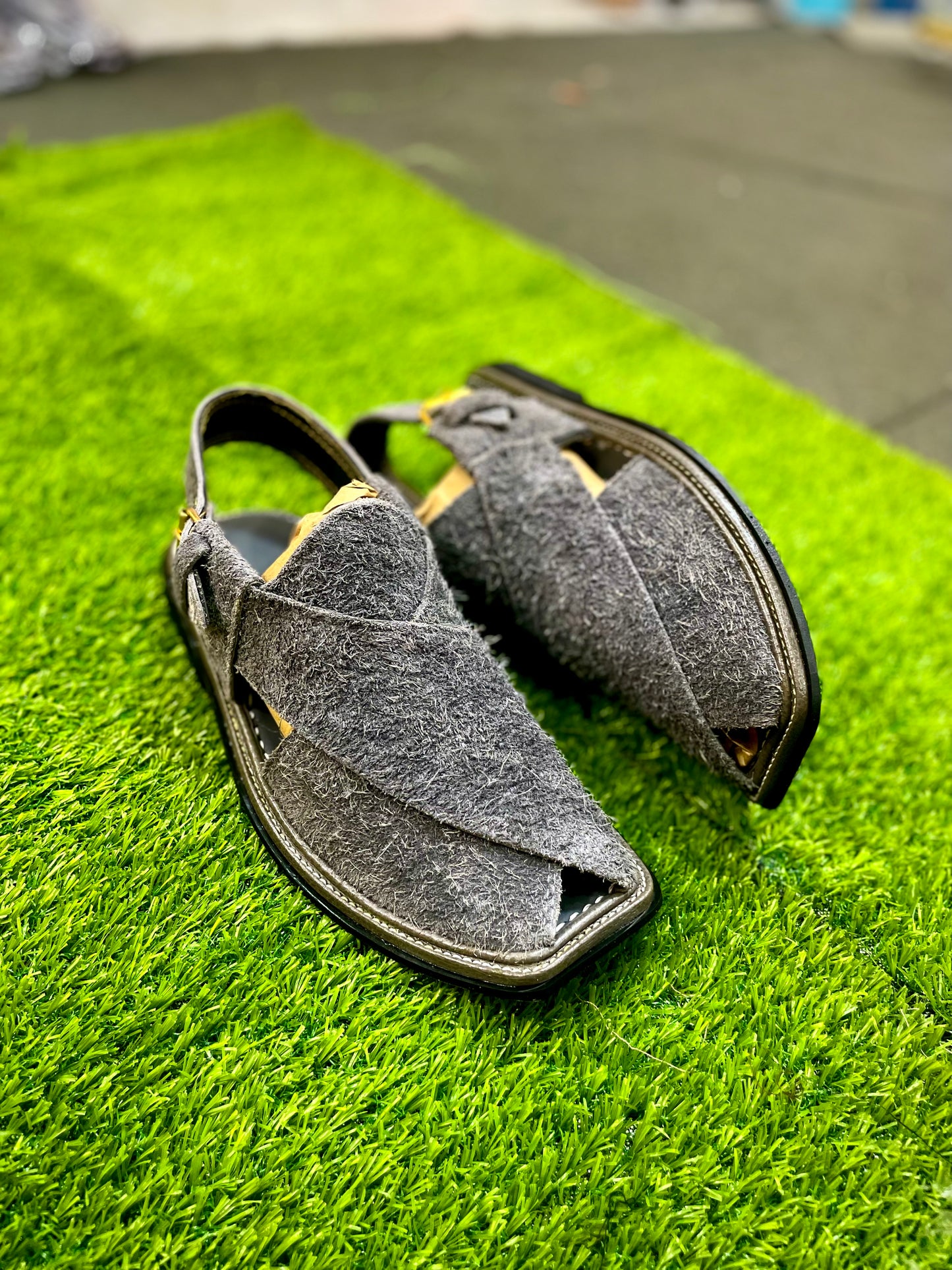 Dark Grey suede chappal